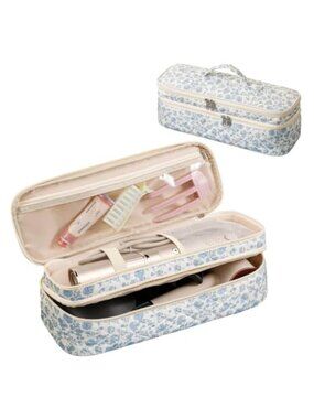 Double-Layer Hair Tools Travel Bag Quilted Cotton